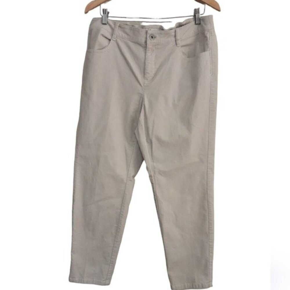 JJILL cordory women pants 16P beige soft neutral casual office Festival vacation